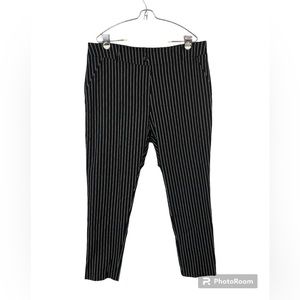 Ashley Stewart Women’s Pant Pull On Pinstripe Tapered Comfy Stretchy